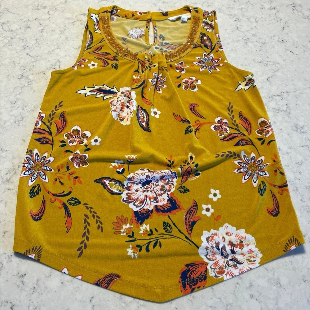 Magnolia Grace patterned sleeveless blouse